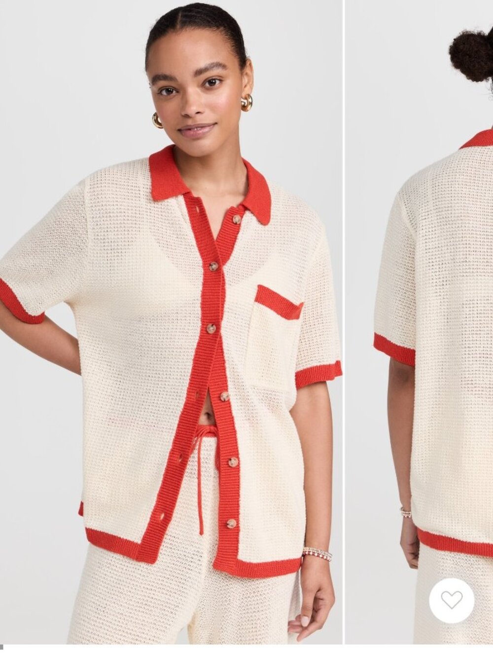 Onia Oversized Linen Knit Button Up.
